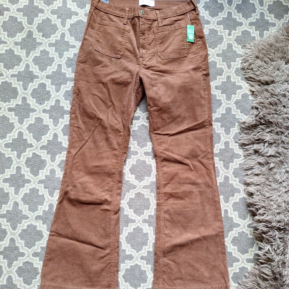 GAP Rust High-Rise Stretch Flare Cordoroy Pants, 31/12R, w/ tags
